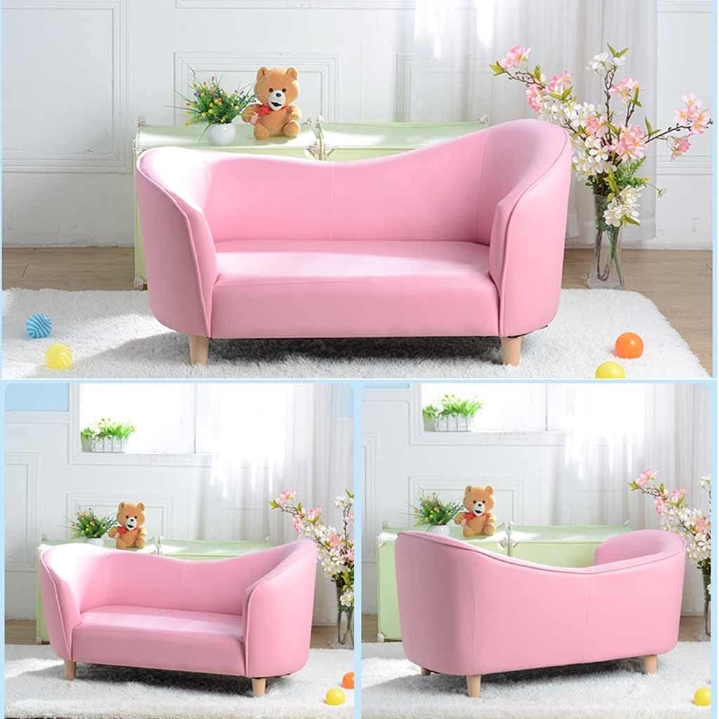 Couch Nursery School Boys and Girls Games Double Sofa Chair Study Back Armchair in Bedroom Reading Corner Easy Assembly (Color : Blue, Size : 535-195cm) (Light Pink 53x51x95cm)