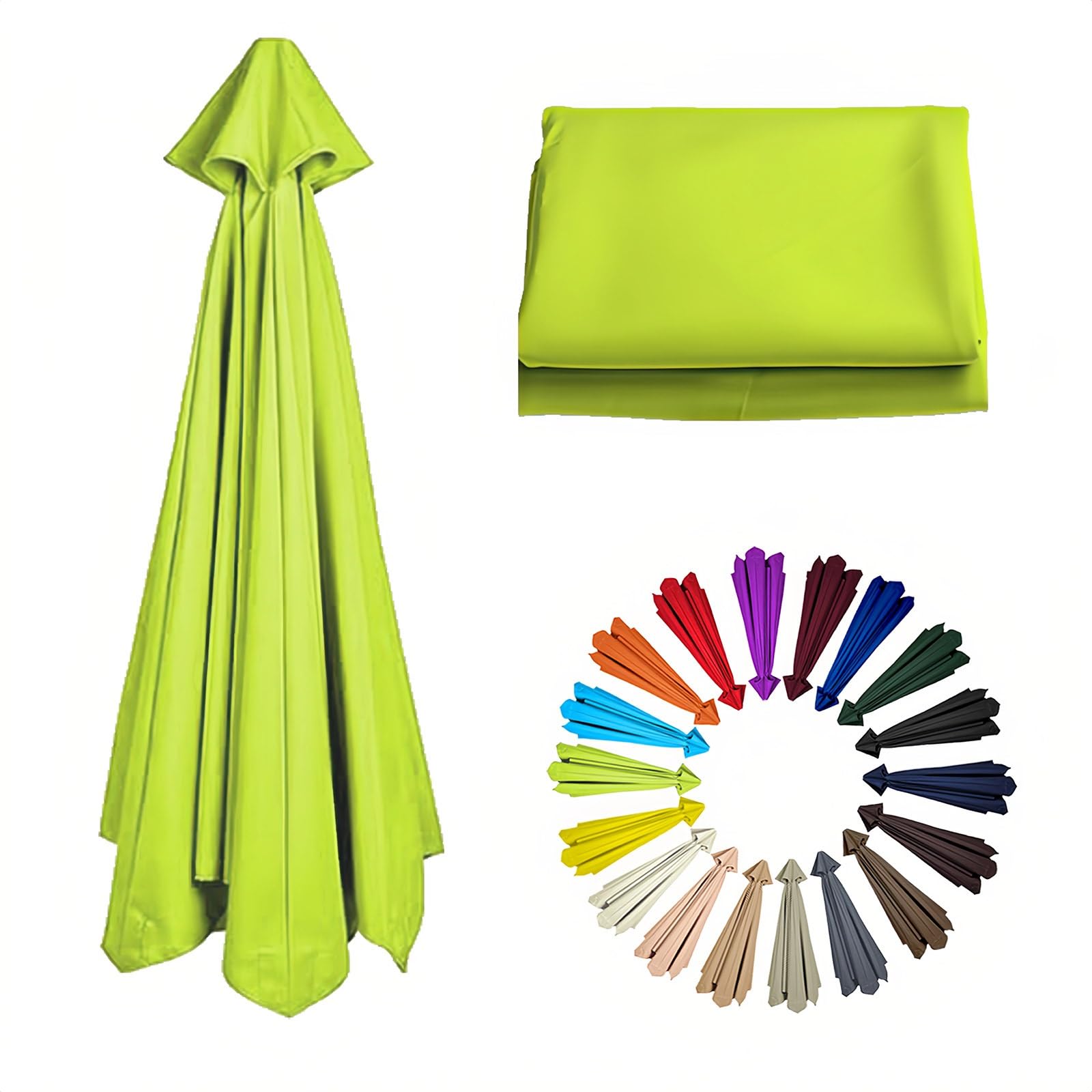 2m/6.6Ft Umbrella Replacement Canopy | Replacement Parasol Cover for 6 Arms| Umbrella Replacement Top | Breathable | Washable | for Garden, Market, Backyard, Beach, Patio(Grass Green)