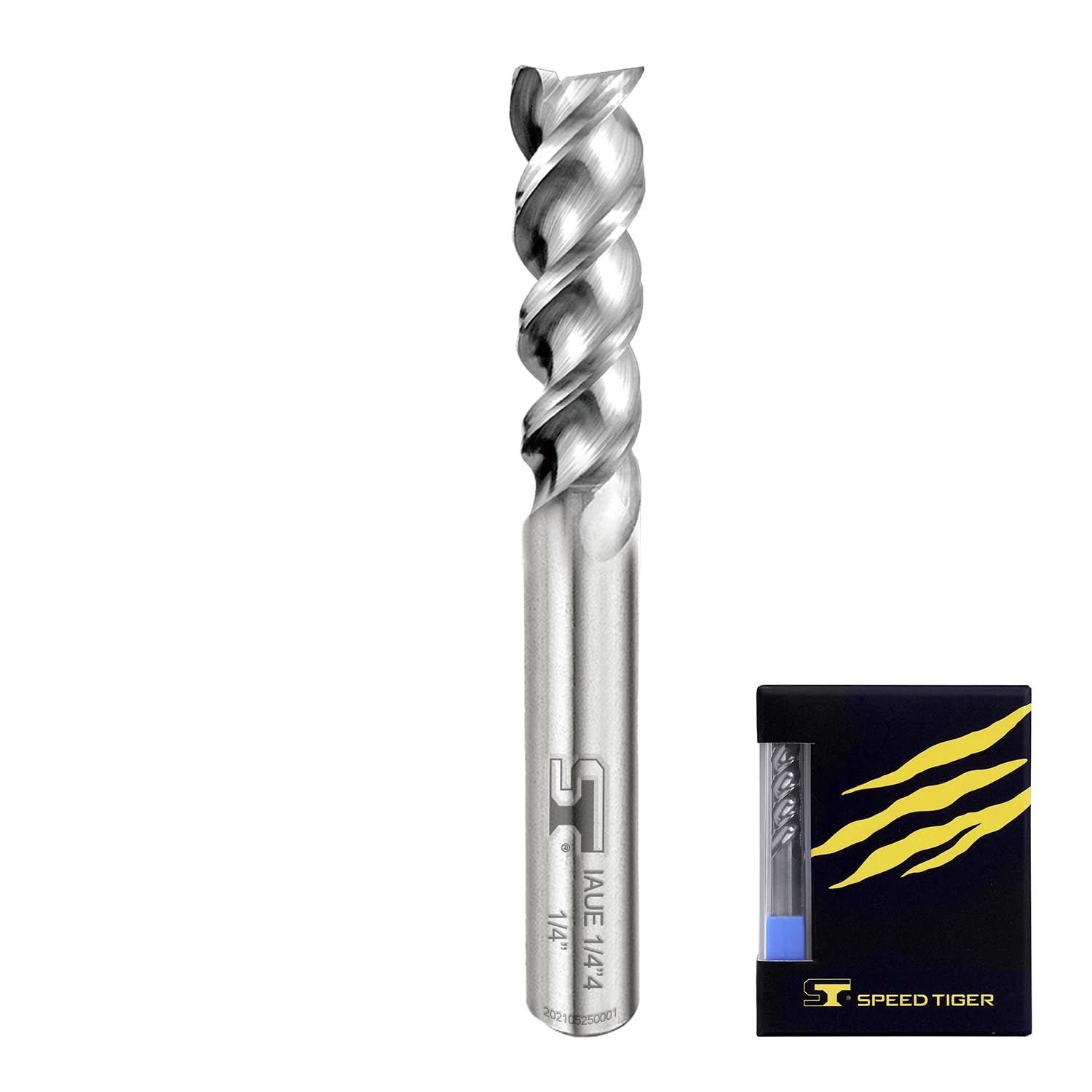 SPEED TIGER Carbide Square End Mill - 3 Flute - IAUE1/8 3 (5 Pieces, 1/8") - High Feed U-Type Design - for Roughing and Finishing - for Milling Aluminum Applications – Professional Mill Bits Sets
