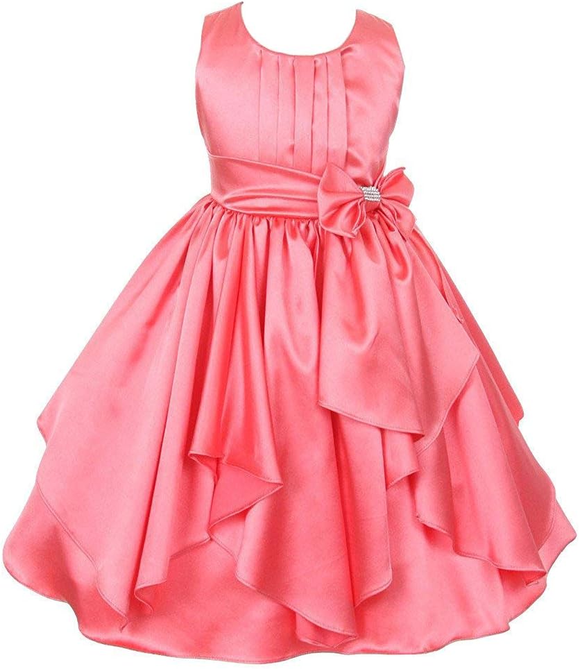 Fairy Dolls Girls Knee Length Satin Dress