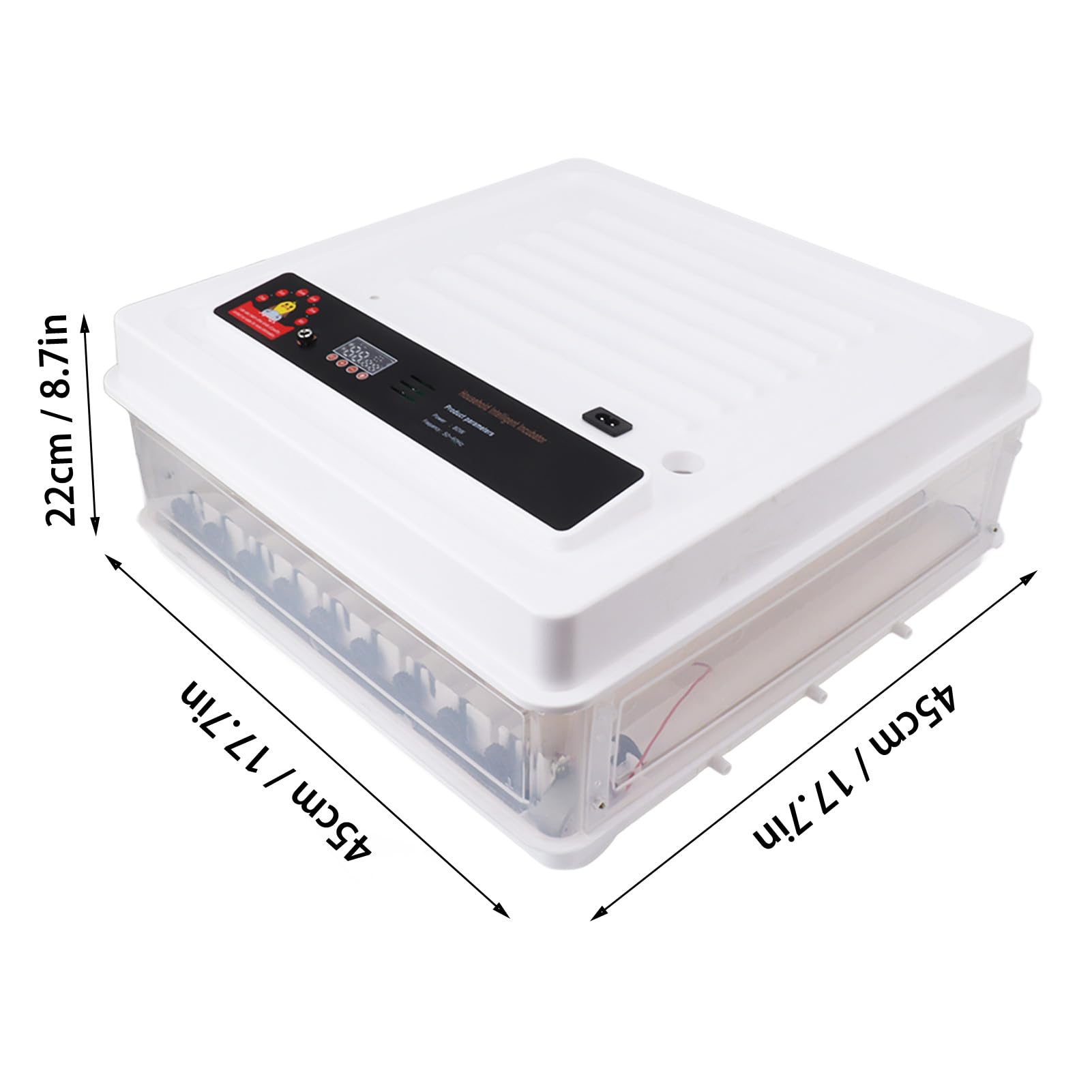 Fdit Candela LED per Incubatrice Automatica per Uova, Kit di Schiusa a Doppia Alimentazione (Spina europea 220 V 64 uova)