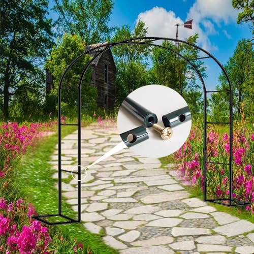 Arco de metal para jardín ideal para crear románticos senderos de rosas 6