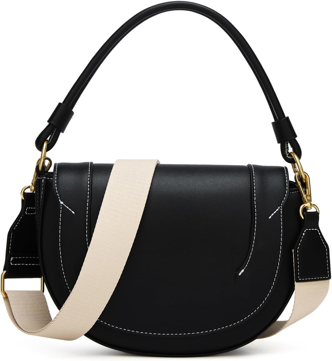 Slouchy PU Leather Crescent Hobo Bags Women Trendy Saddle Crossbody Purse Satchels Shoulder Bag Top-handle Tote Handbag