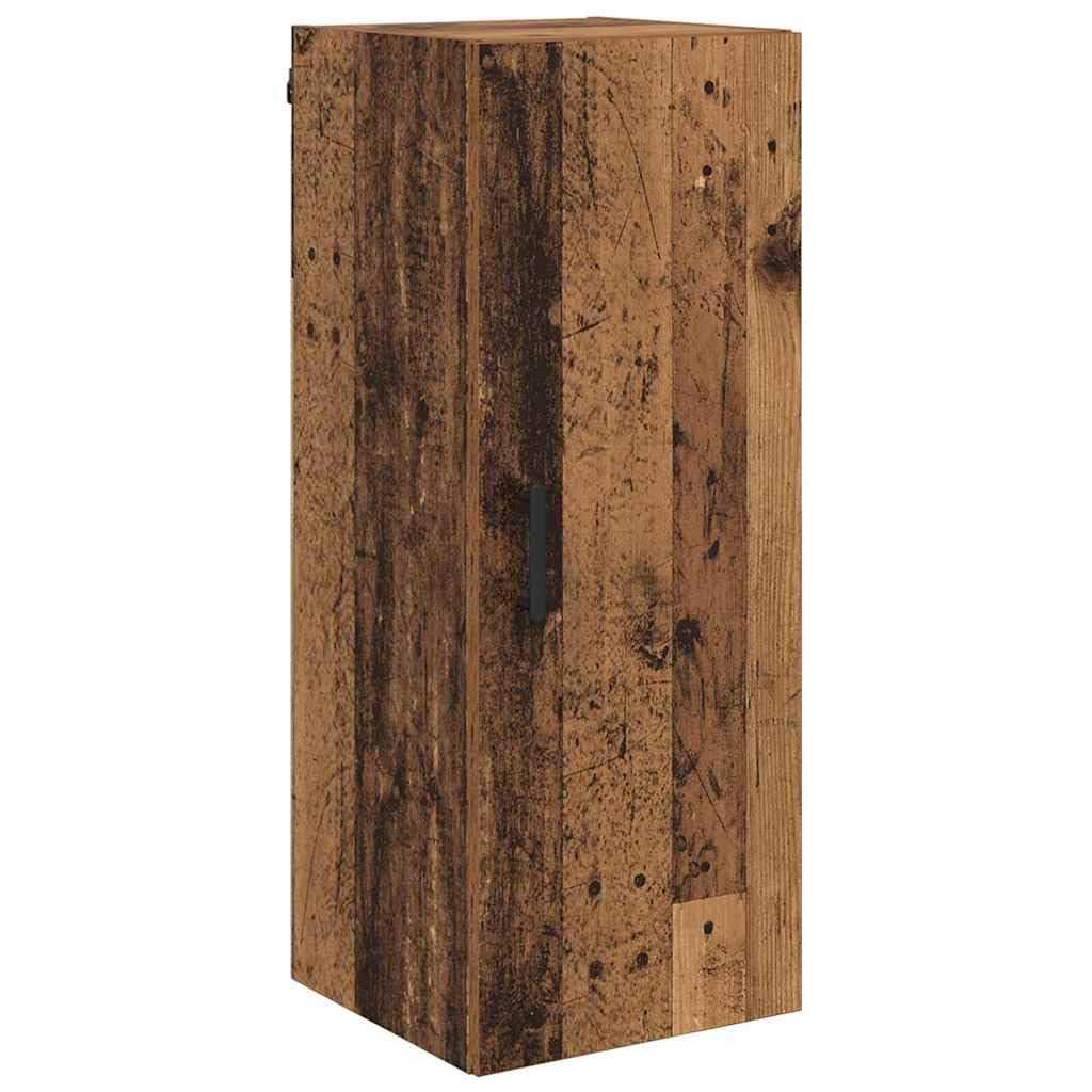 Wall Mounted Engineered Wood Cabinet with Door | Measures 34.5 x 34 x 90 cm with matte handles, providing vertical storage for living rooms, hallways, and home offices.
