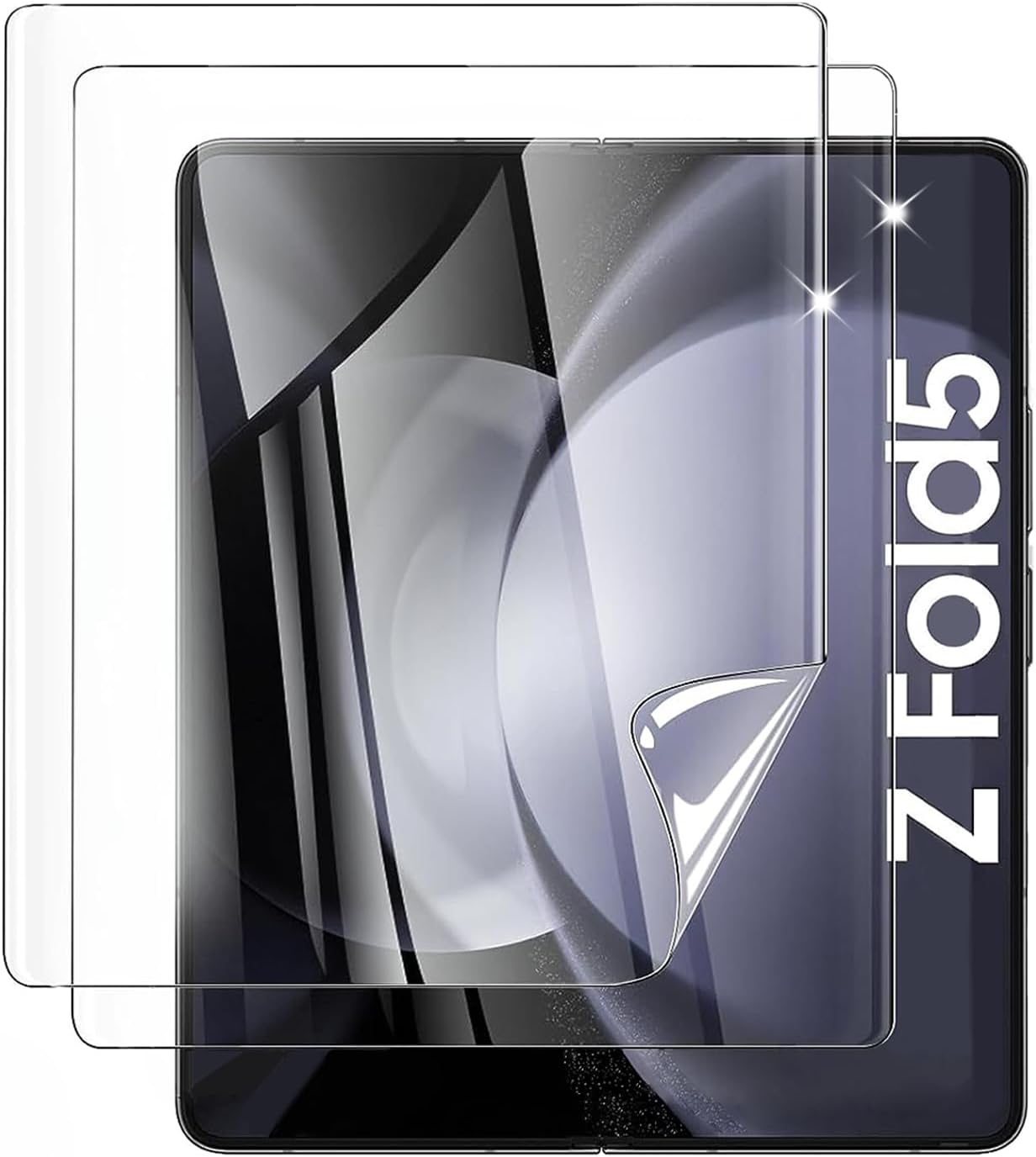 for Samsung Galaxy Z Fold 5 Screen Protector [Not Glass], Clear Flexible Inner Screen Protective TPU Film Full Coverage for Galaxy Z Fold 5 Accessories, 2 Pack