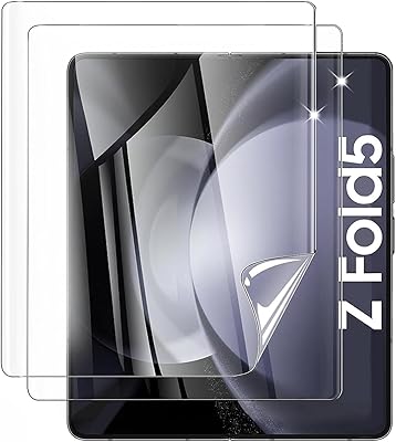 for Samsung Galaxy Z Fold 5 Screen Protector [Not Glass], Clear Flexible Inner Screen Protective TPU Film Full Coverage for Galaxy Z Fold 5 Accessories, 2 Pack