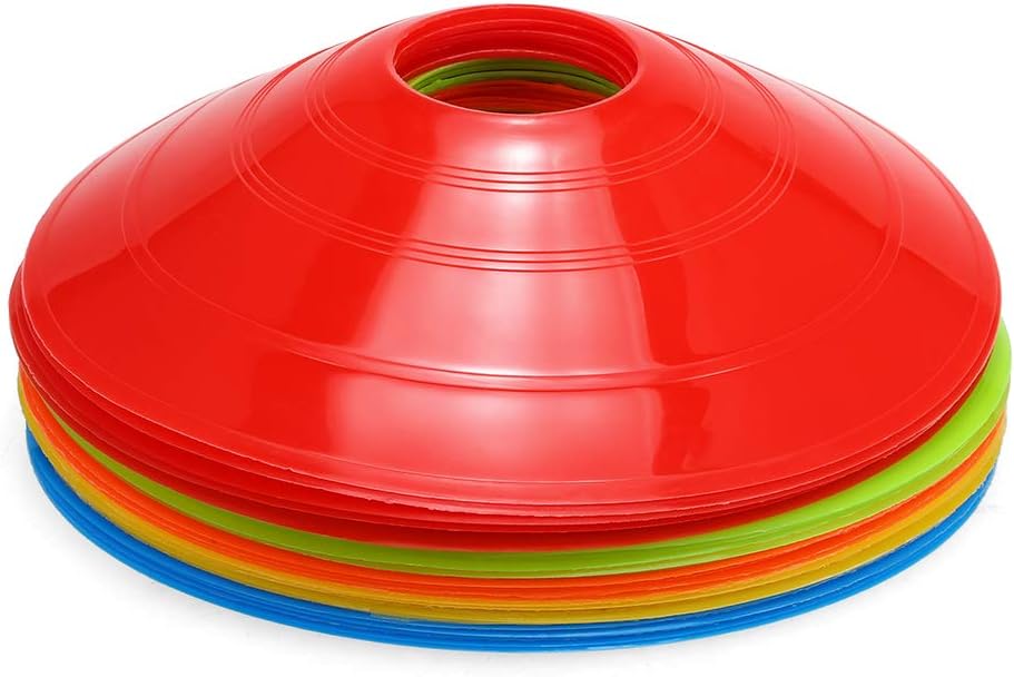 Lixada 15pcs Agility Disc Cone Set Multi Sport Training Space Cones with Plastic Stand Holder for Soccer Football Ball Game Disc Mini Training Cones Field Markers
