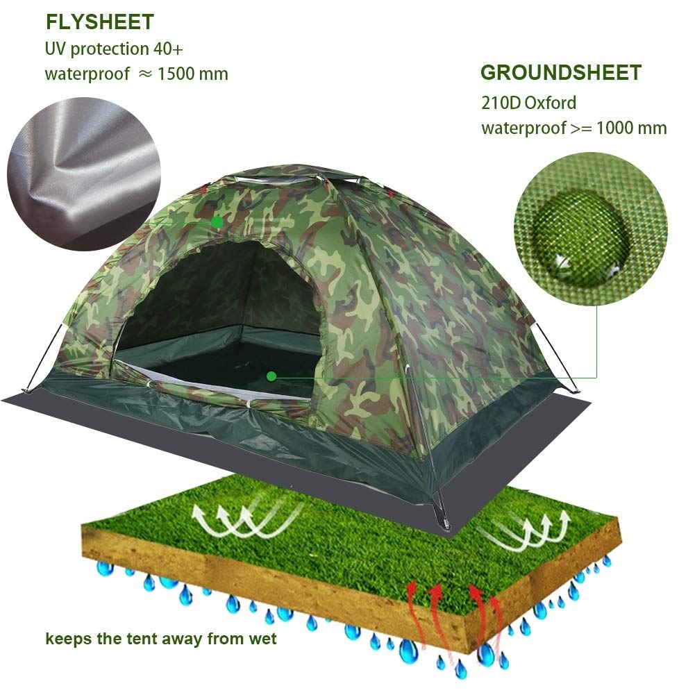 Tente, Protection Anti-UV Camouflage Extérieur MAGT Imperméable for 2 Personnes avec Tente D'aération Et Housse De Camping for La Randonnée