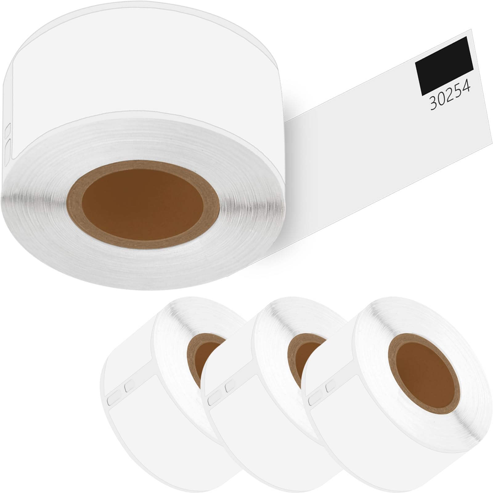 KCMYTONER 4 Rolls (130 Labels/Roll) Compatible for DYMO 30254 1-1/8" x 3-1/2" Clear Shipping Address Barcode Labels Use with Dymo Labelwriter 450, 4XL