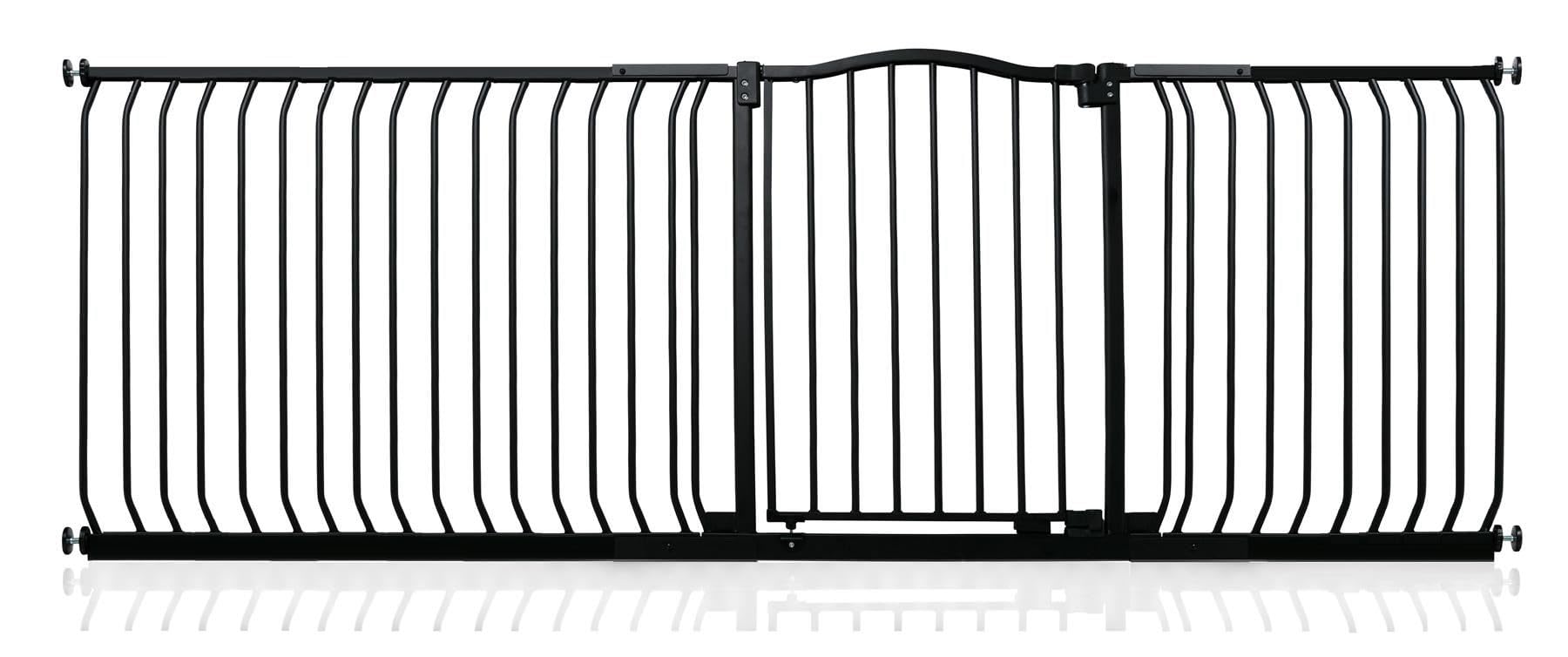 Safetots Matt Black Curved Top Safety Gate, 225Cm - 234Cm, Pressure Fit Stair Gate, Baby Gate For Doors Hallways And Spaces, Safety Barrier, Easy Installation