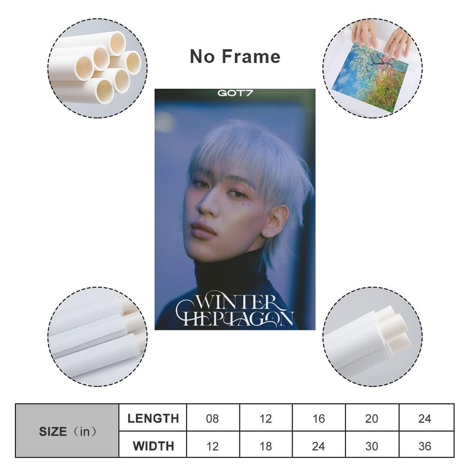 K-pop Artist GOT7 BAMBAM Winter Heptagon Album Concept Canvas
