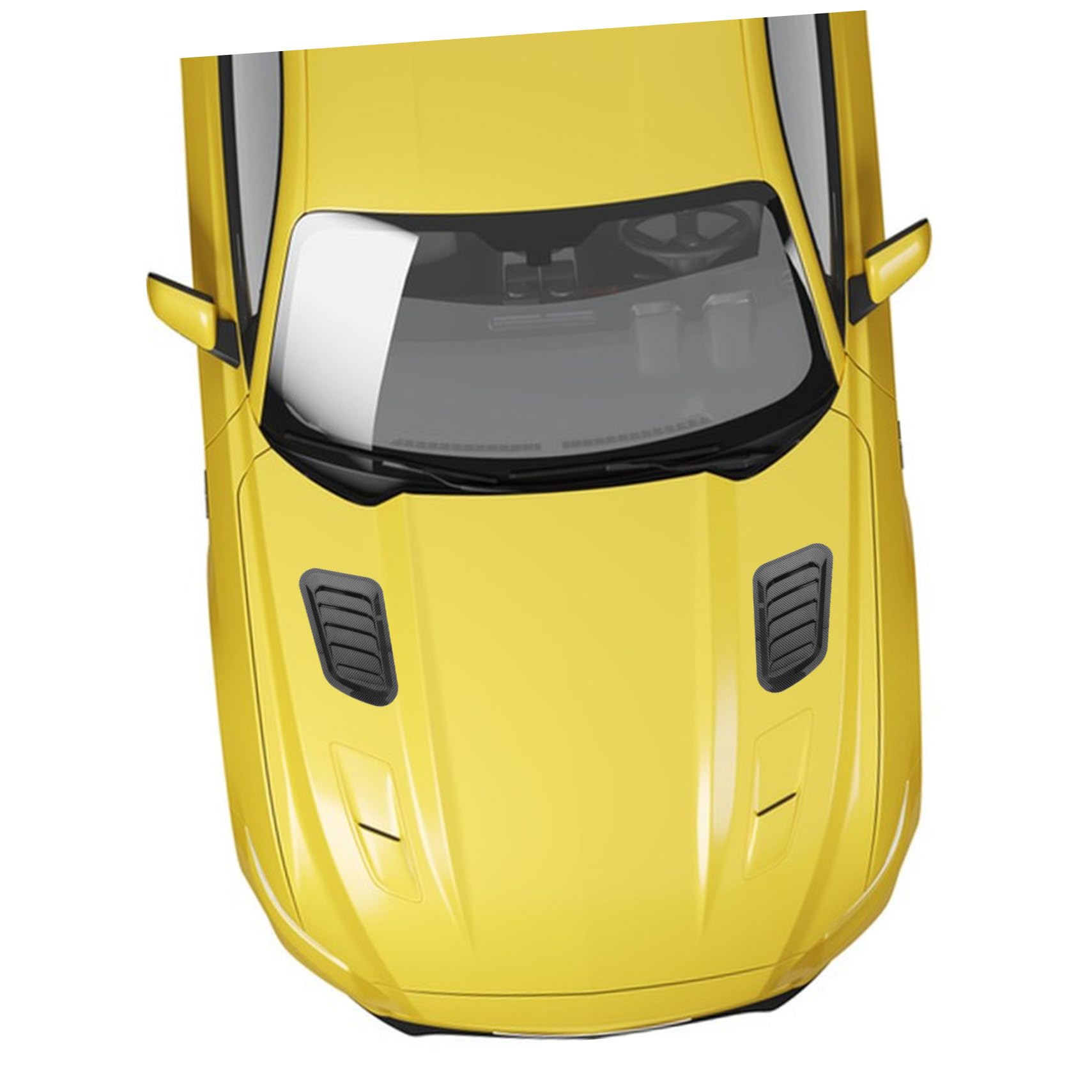 FUNOMOCYA 2pcs Car Hood Decoration Stickers Air Flow Decorative Strips Easy Installation Strong Durable Electroplating Enhance Without Drilling