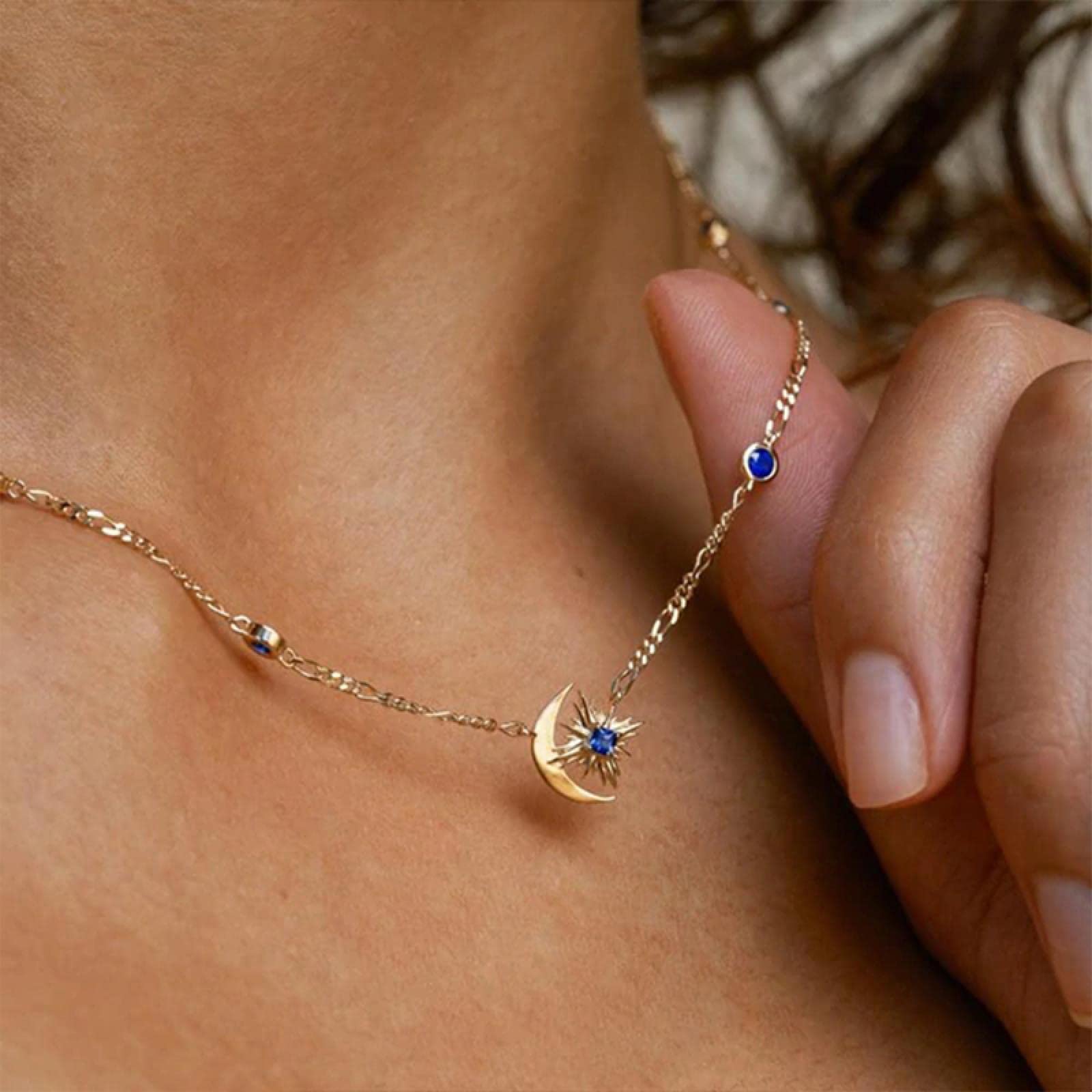 Collar Corazón Esmeralda para Mujer Plata de Ley 925 Cadena Larga Colgante Inicial Cadena Larga Joyería Fina Joyas de Boda (3 a)