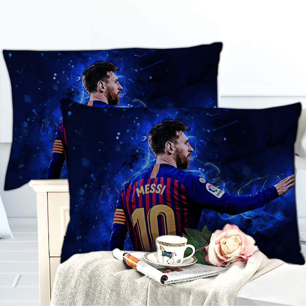 Ste-X Juego De Cama Person con Funda Nórdica Y Fundas De Almohada De Microfibra, Juego De Cama Lionel Messi para Niños ((150x200cm)-Cama de 90,Estilo 05)