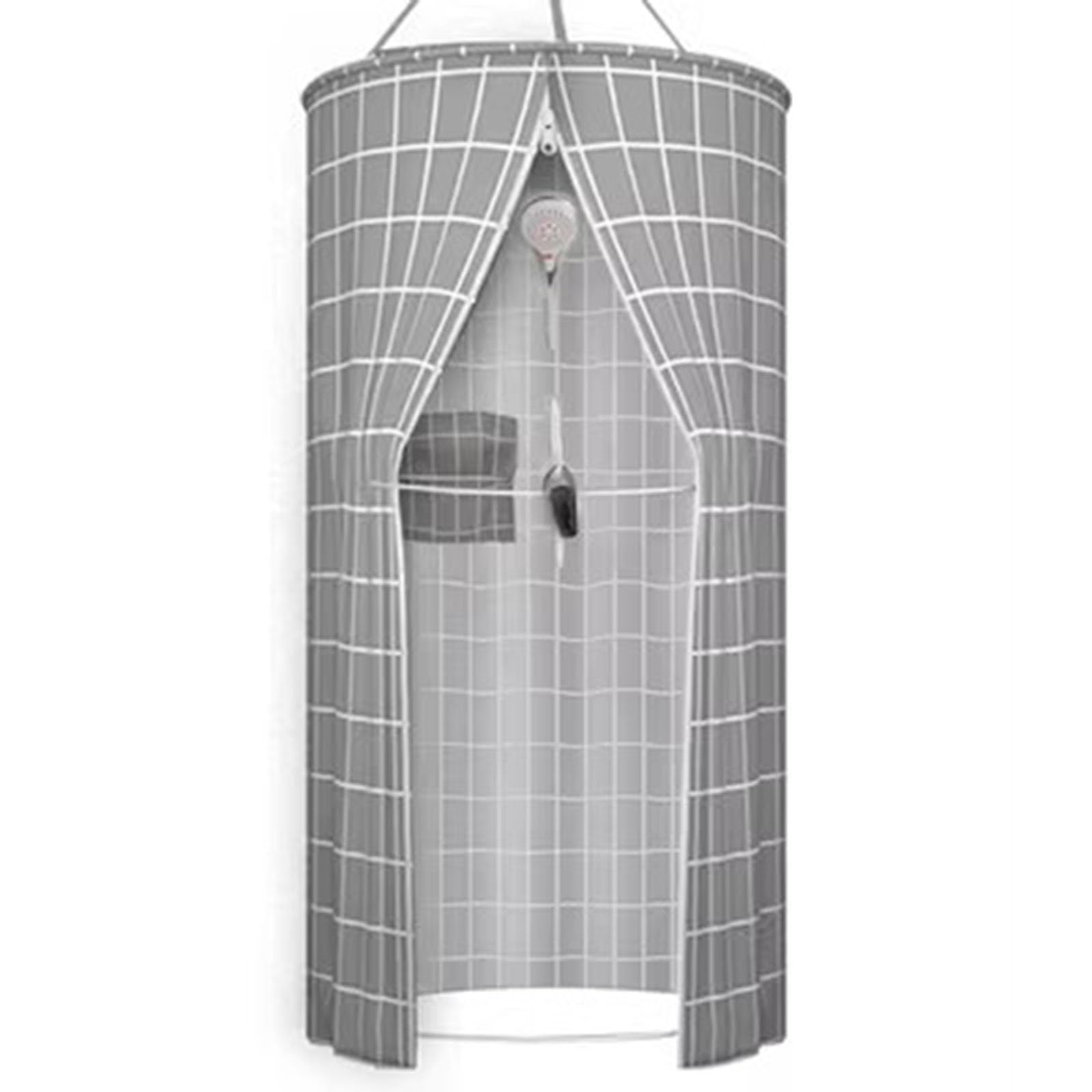 DAZULI Round Waterproof Bathroom Shower Curtain Protable Pop Up Private Tent Change Cabin And Instant Toilet For The Beachcamping And Hiking Polyester Bath Curtain(Size:100x200cm/39.4x78.7in,Color:A)
