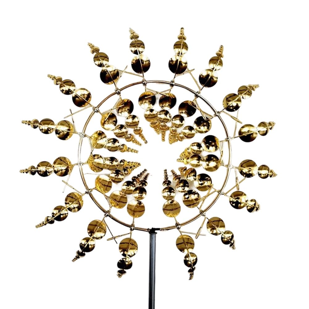 CTRLZS Magical Metal Wind Spinner, Ornament Spinners, Windmill for Garden, for Garden, Terrace, Lawn, Courtyard Landscape B