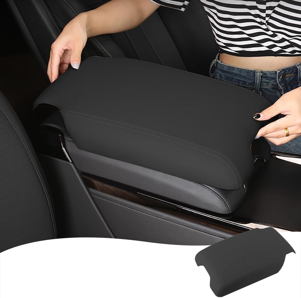 Center Console Protective Cover for 2023-2025 2026 Land Rover Range Rover Sport Executive Edition Interior Height-Adjustable Storage Box Cover Decorative Modification Accessories (Black)
