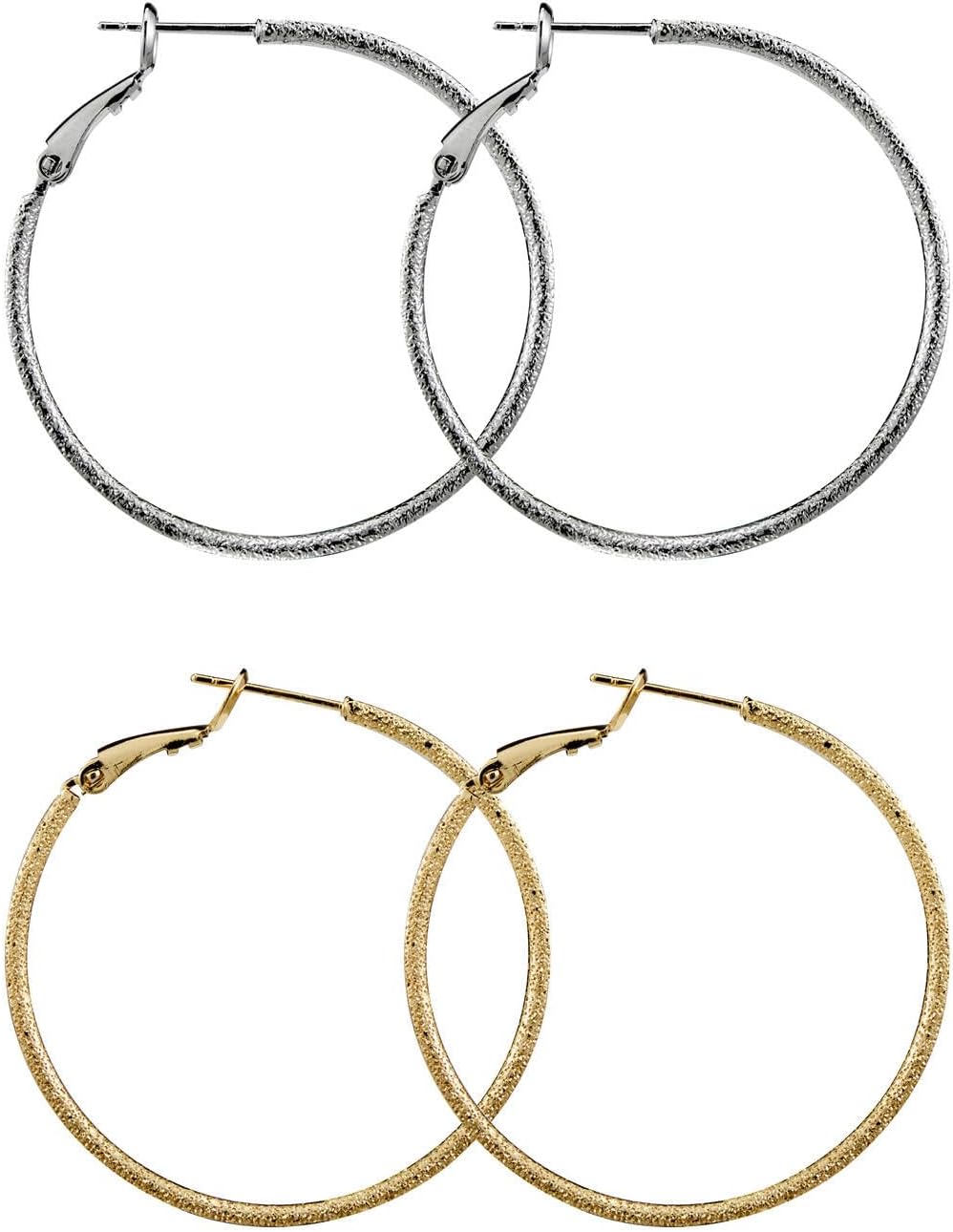 2PS fashionable gold and silver Hoop earrings with personalized cuffs, lightweight and hypoallergenic jewelry, suitable for young girly as a holiday gift for women