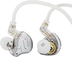 Linsoul KZ ZSN PRO 2 Monitor intra-auricular, fones de ouvido HiFi com driver híbrido 1BA+1DD IEM, fone de ouvido com fio, cabo de 2 pinos de 0,75 mm embutido banhado a prata removível para audiófilos
