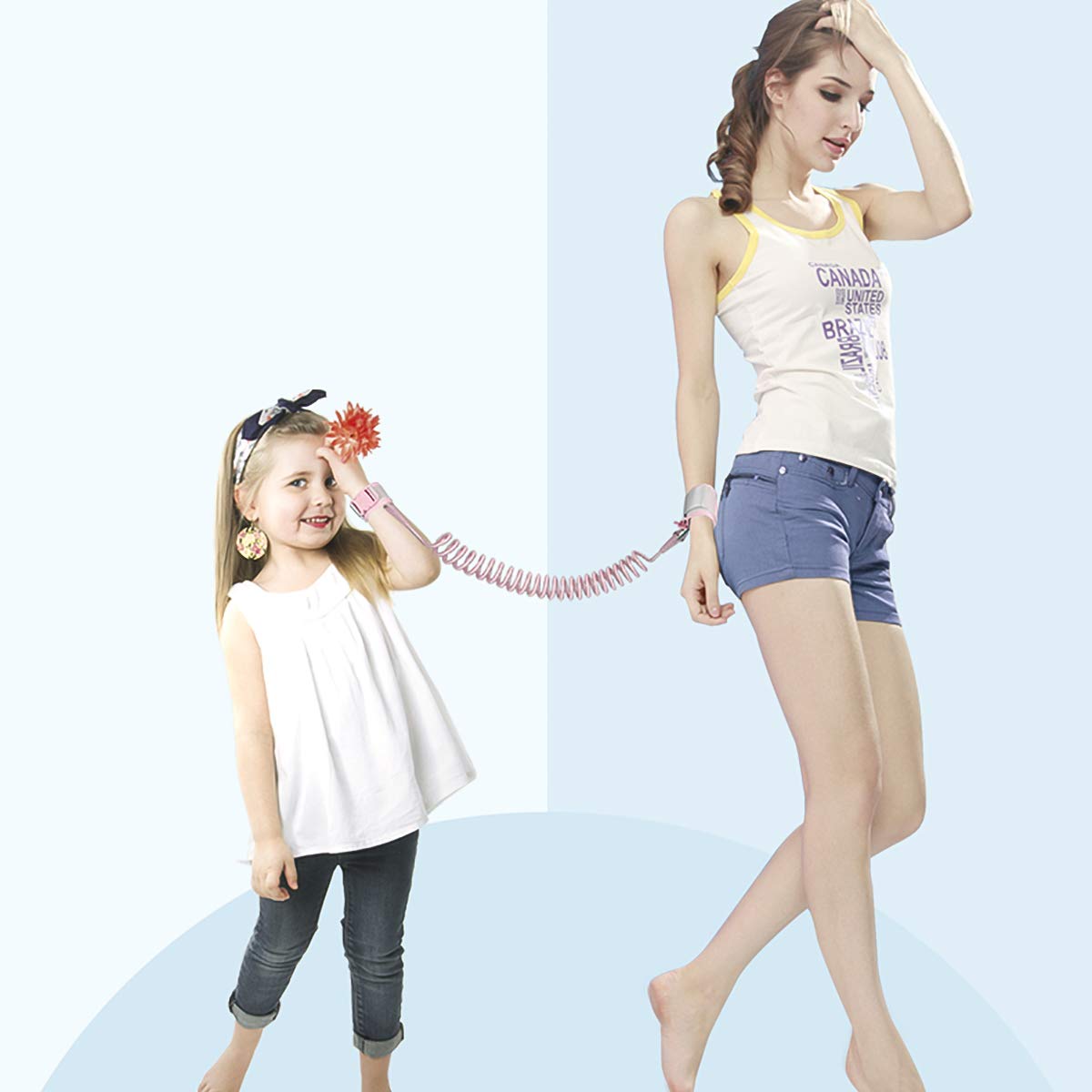 SONARIN Anti Lost Safety Wrist Link Child Safety Strap,Anti Lost Wrist Walking Hand Belt and Magnetic Induction Lock for Toddlers,Babies & Kids(Pink)