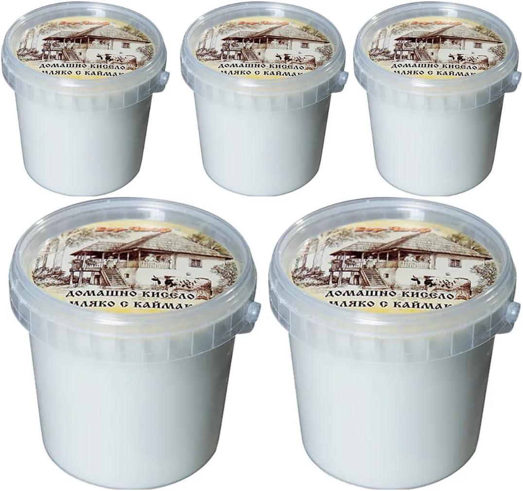 By Pufai Grocery, Borchvor Homemade Cream Yoghurt Greek Yoghurt% 4,5 Fat 500 Gramm x 5 yoghurt container