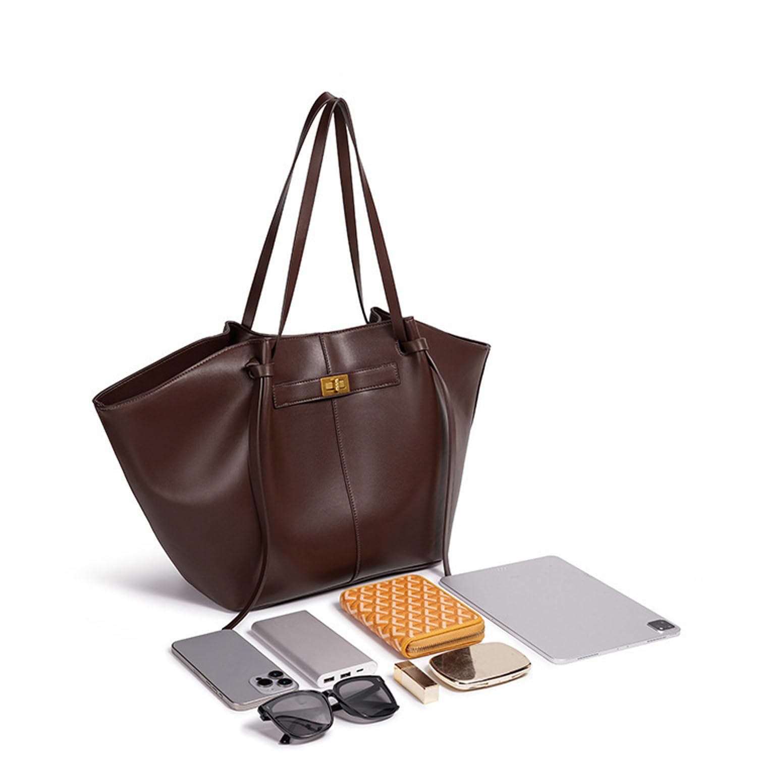 Générique Sac de cours femme élégant – Sac à main haute capacité et cuir végan lisse – Idéal pour le travail ou les cours universitaires