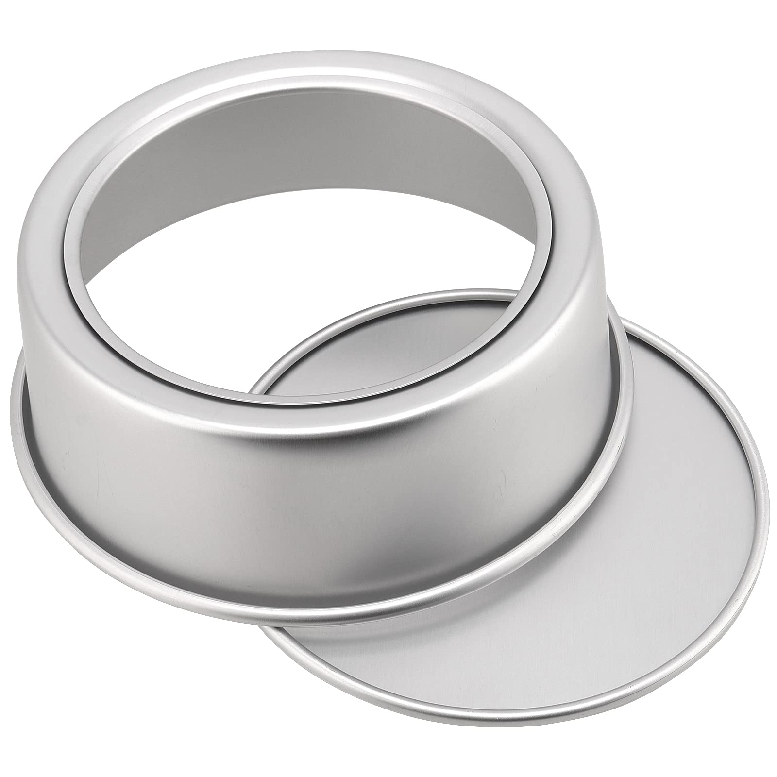 ZOENHOU Set di 3 tortiera rotonda in alluminio anodizzato, 15,5 cm, 20,5 cm, con fondo rimovibile, 3 cm, antiaderente rotondo teglia da forno