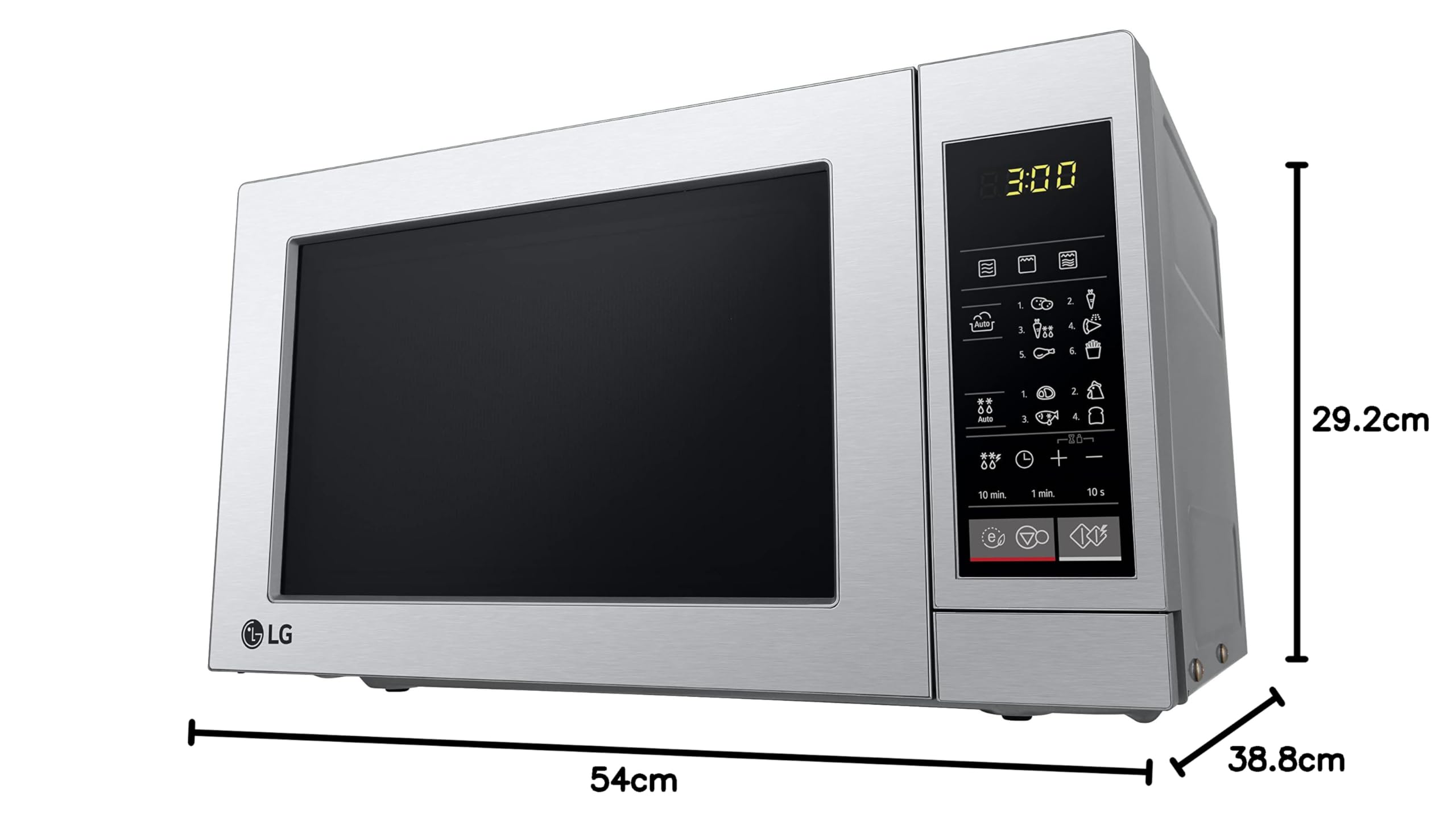 LG MH6044V - Microondas con grill, sobre Encimera, 20 litros, 700 W, display digital, Color Inox Antihuellas