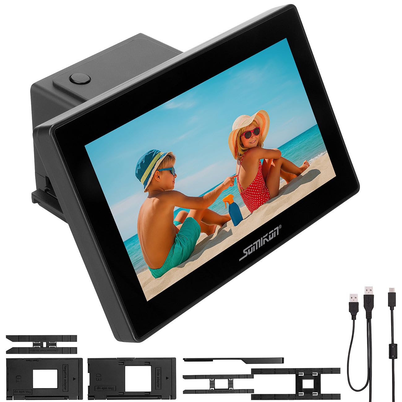 Scanner de diapositives et négatifs 48 Mpx avec écran tactile 7" SD-1805 [Somikon]