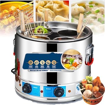 3800w Electric Noodle Cooker W/ 4 Baskets - Anti-Scalding Handle + Bottom Heat Dissipation Hole, Commercial Pasta Cooker0-200C Temperature Adjustable