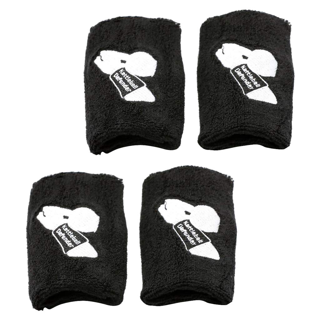 P Prettyia 2Pairs Black Athletics Kettlebell Wrist Guards Defender Brace Protector Wrap