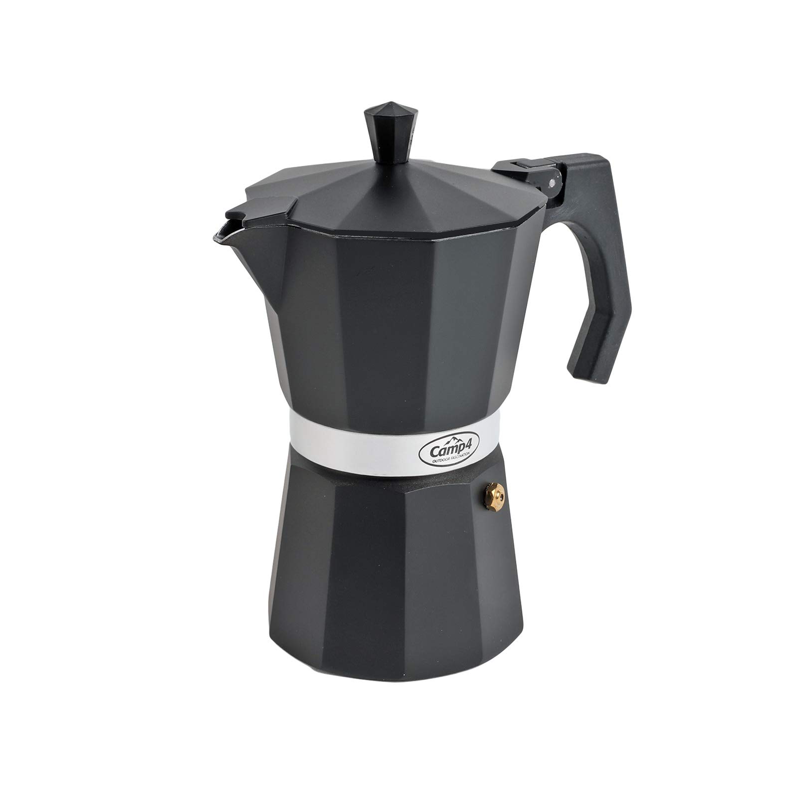 Camping Kaffeebereiter Espressokocher 6 Tassen 350ml Alu schwarz für Gasflamme Küche, Haushalt & Wohnen
