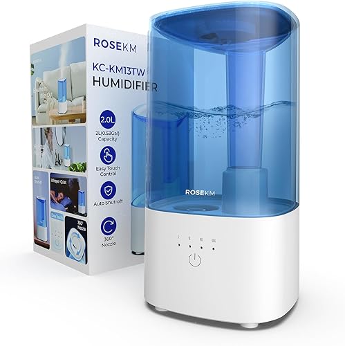 Humidificadores de niebla fría para dormitorio, humidificador pequeño de 2.0 litros para bebé y plantas, dura hasta 10 horas en el ajuste máximo de