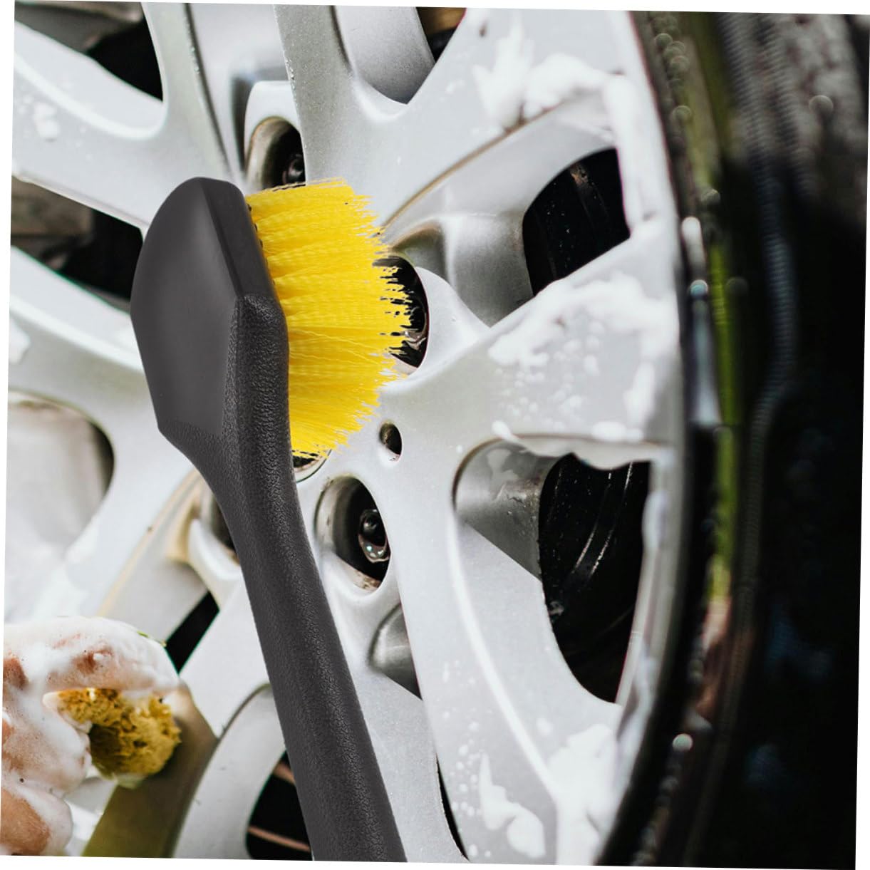 PLAFOPE 2 Stück Auto Felgenreiniger Bürste mit Langem Stiel Langlebige Auto Detailing Bürste für Reifen und Felgen Vielseitiges Reinigungswerkzeug für Gründliche Schmutzentfernung an