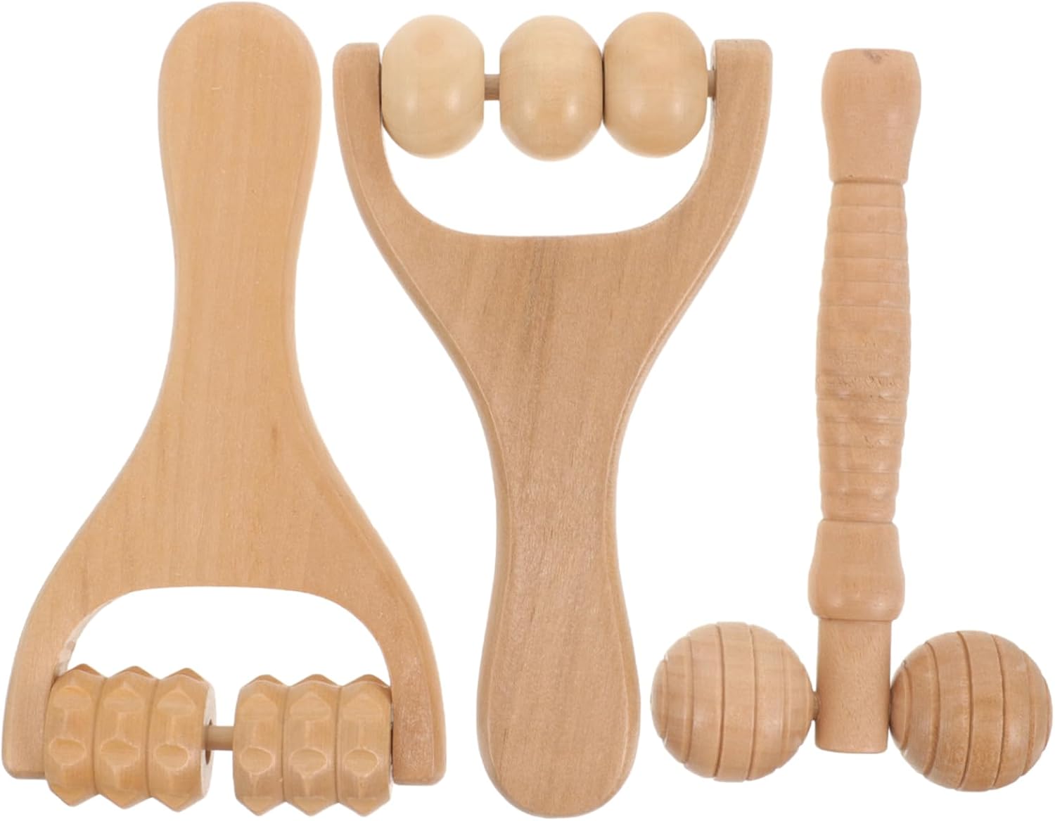 3Pcs Wooden Neck Massagers Ergonomic Daily Use Acupoint Massage Tool for Shoulders Travel Friendly Roller for Home Hotel Use Skin Nourishing Design