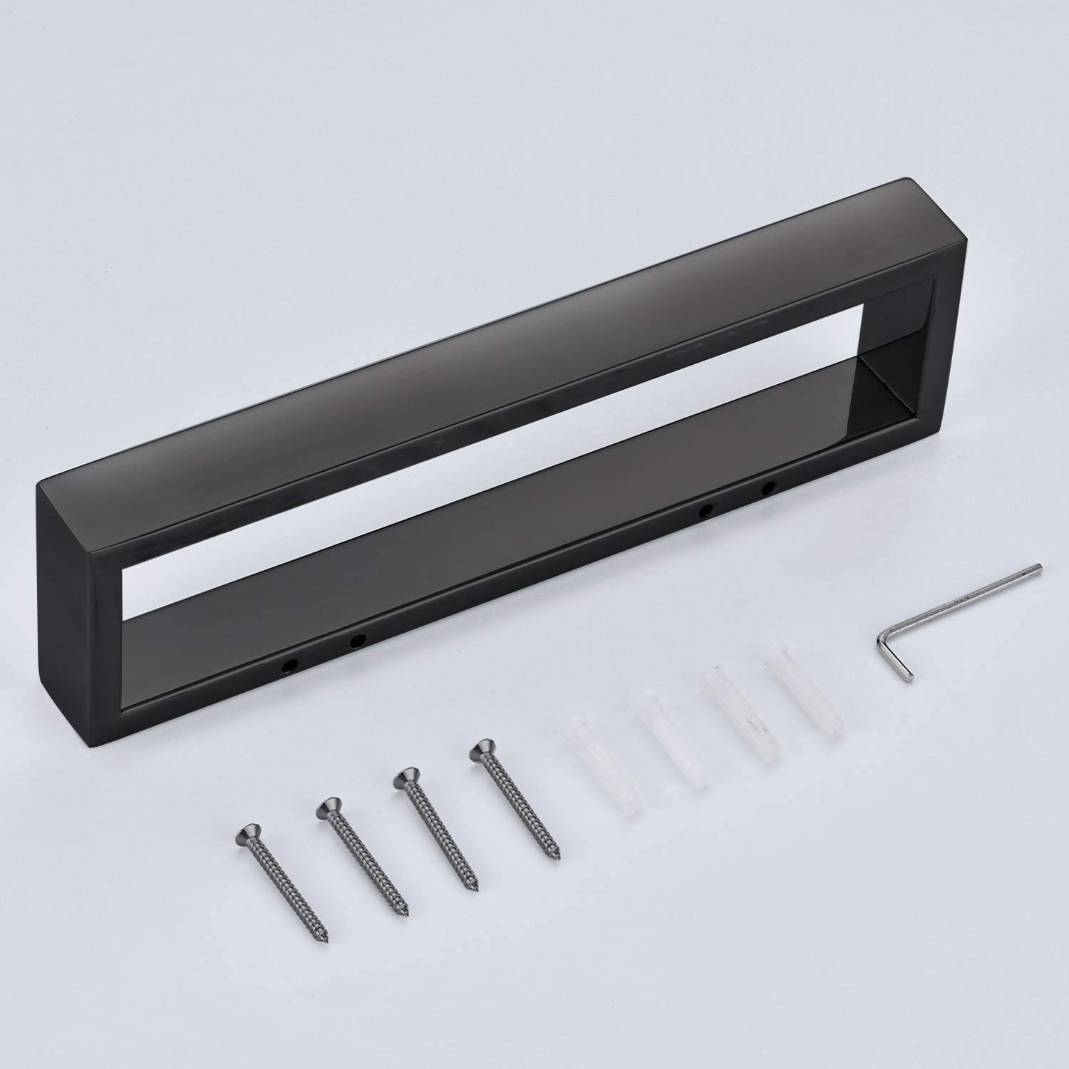 Toallero Baño Adhesivo Acero Inoxidable Toallero de Barra (Negro, Montaje con Tornillo 40CM)