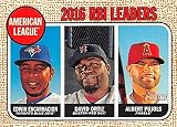 Albert Pujols Edwin Encarnacion David Ortiz baseball card (Red Sox Blue Jays Angels) 2017 Heritage #4 RBI Leaders