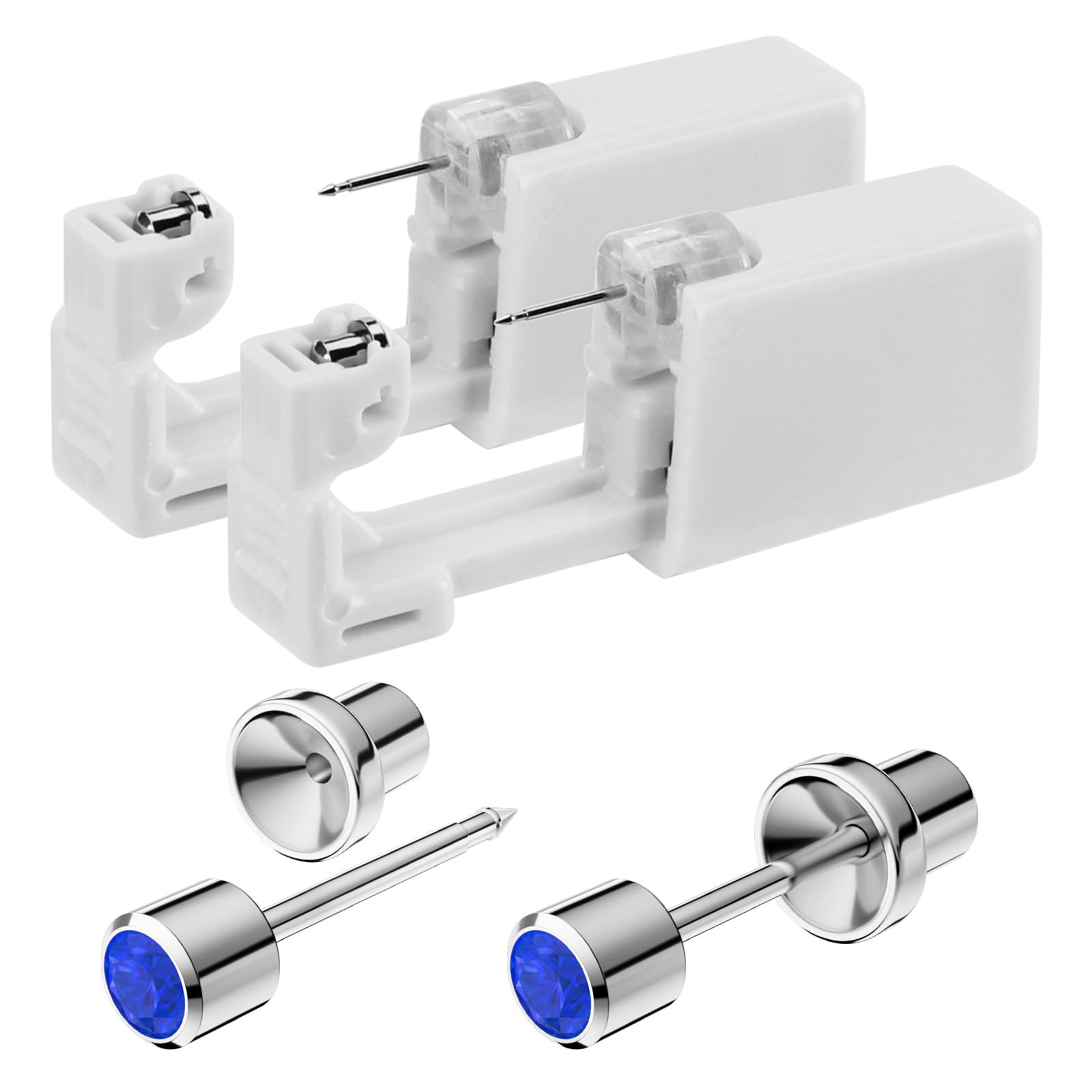 SugarTang Ear Piercing Kit with Safety Back 2 Pack Disposable Ear Piercing Gun Kit Made in 316L Surgical Stainless Steel | At Home Self Ear Piercer
