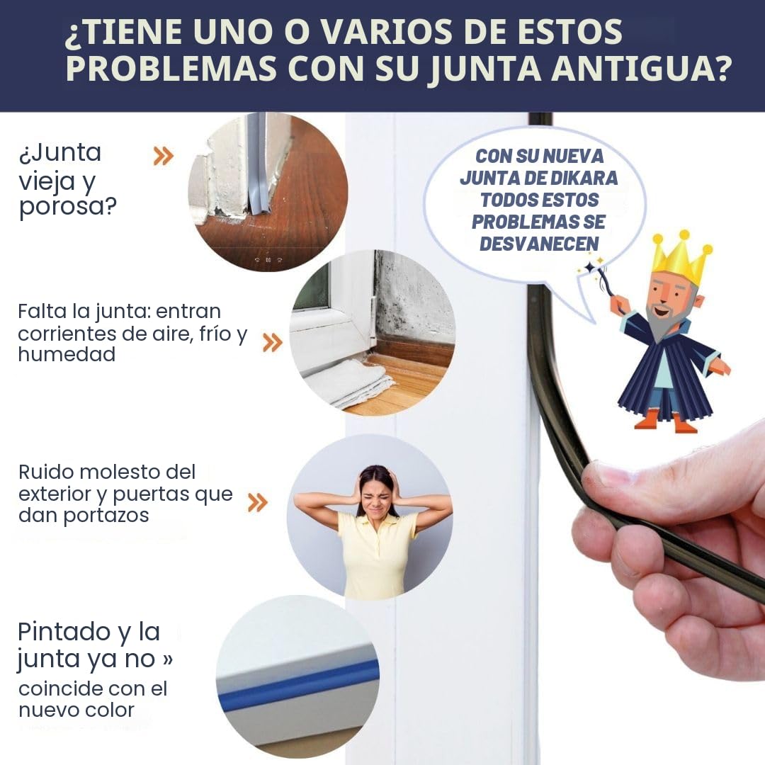 Junta de ventanas para sistemas de ventanas, junta de acristalamiento para exteriores con hilo antiestiramiento para ventanas de plástico y sellado de ventanas de aluminio (negro, 5 m)
