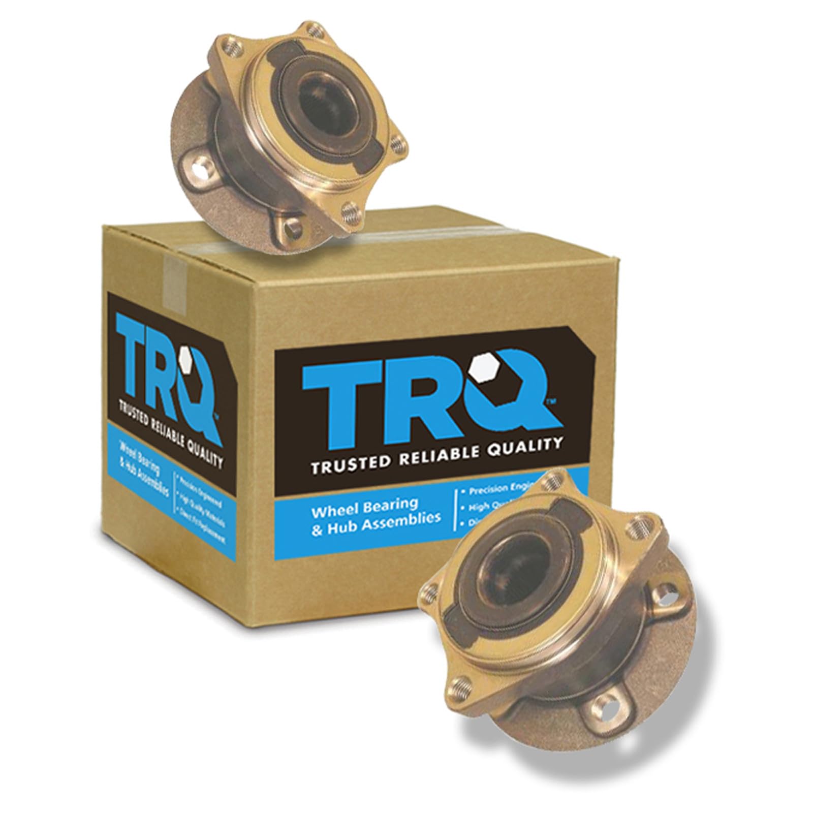 TRQ 2 Piece Rear Wheel Bearing &amp; Hub Assembly Set AWD