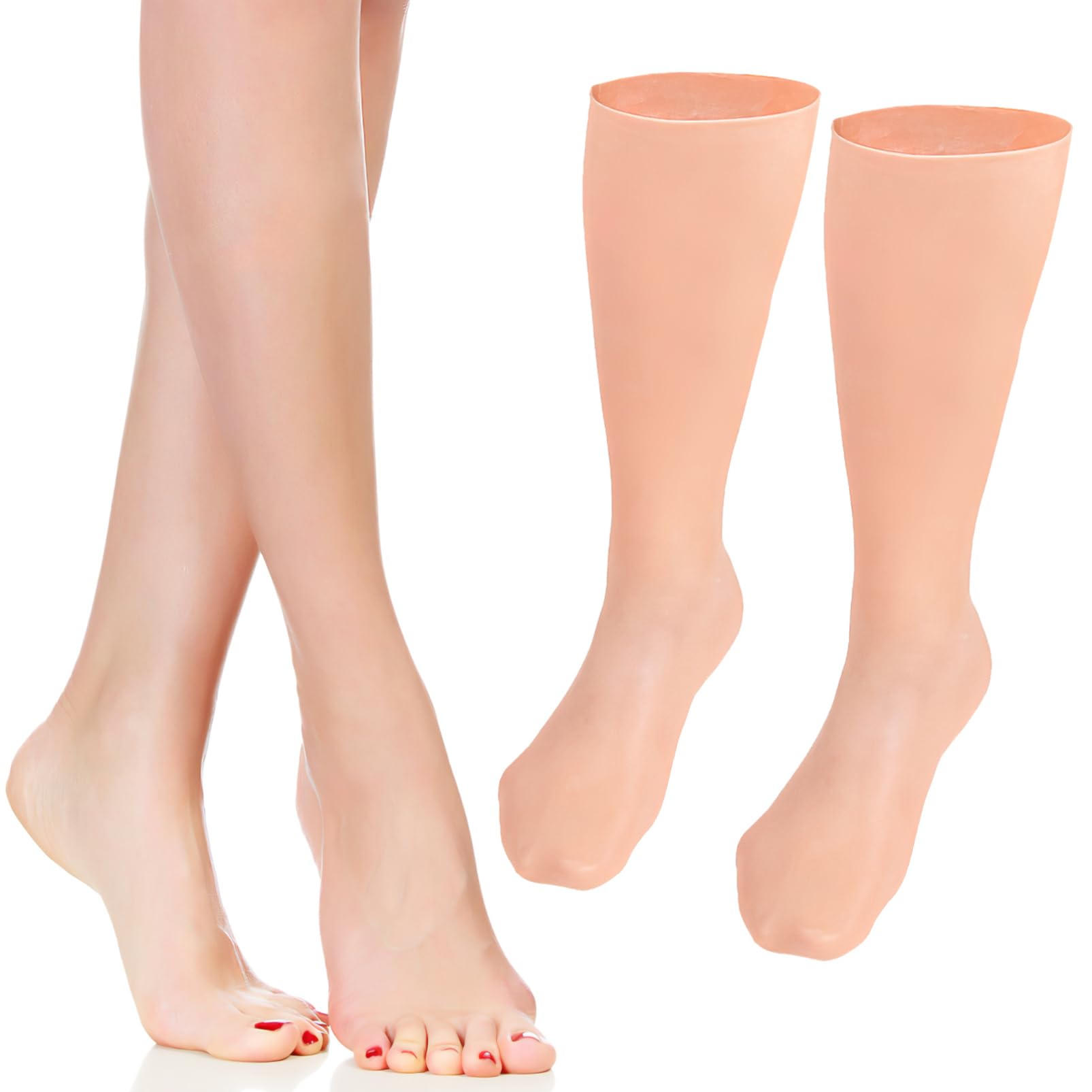 Calzini Esfolianti per Piedi Lunghi in Sebs, 1 Paio | Coperture Idratanti Elastiche, per Cuticole e Piedi Secchi in Inverno, Khaki