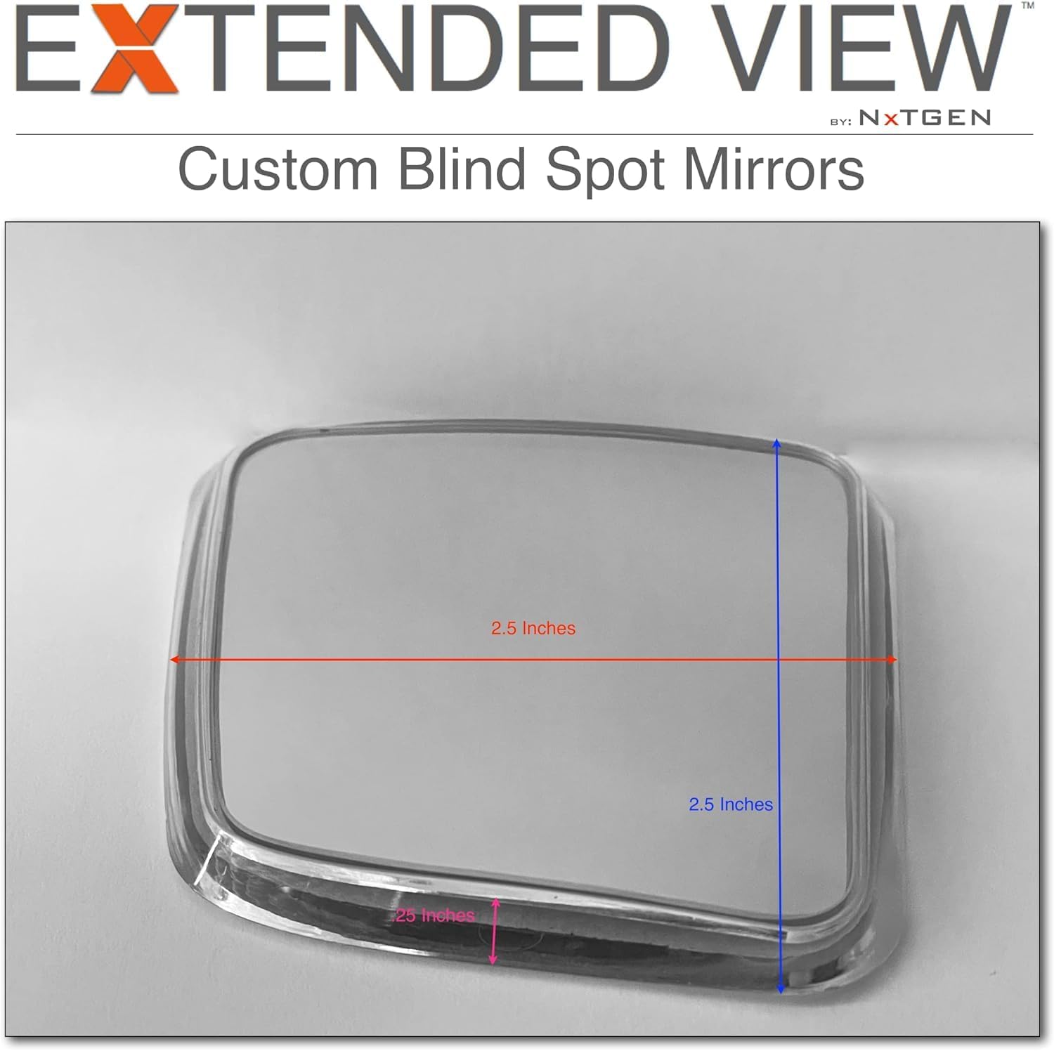 Custom Blind Spot Mirrors- Compatible with 2021- Present Ford F150 | blind spot mirrors compatible with 14th Generation Ford F150 factory mirrors with BLIS | NXTGEN Extended View Blind Spot Mirrors