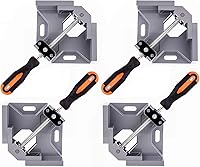 WYQYQ 4pcs 90 Degree Right Angle Corner Clamps for Woodworking - Adjustable Aluminum Alloy Swing Jaw, Welding & DIY Projects