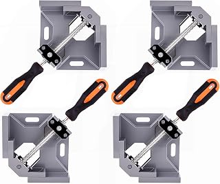 WYQYQ 4pcs 90 Degree Right Angle Corner Clamps for Woodworking - Adjustable Aluminum Alloy Swing Jaw, Welding & DIY Projects