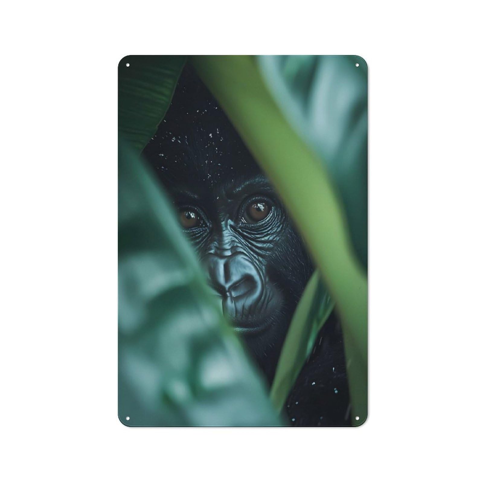 Junmoney Gorilla In The Jungle Tin Wall Plaque 30X20cm With For Man Cave Or Games Room, A Christmas Gift For Leisure-Room Decor Enthusiasts