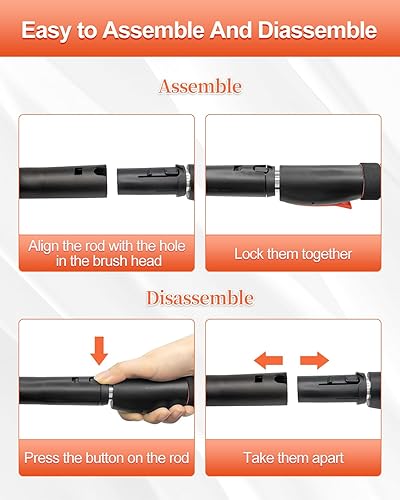 Miniatura 8 de SEAAES - Rascador de hielo con cepillo para nieve para parabrisas de automóvil, cepillo para nieve extensible con empuñadura de espuma para ventanas