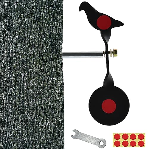 Runzkzy 360° Rotating Metal Reset Target Small Rotating Air Rifle Targets Shooting Practice Accessories Slingshot Toy Gun (Package A)