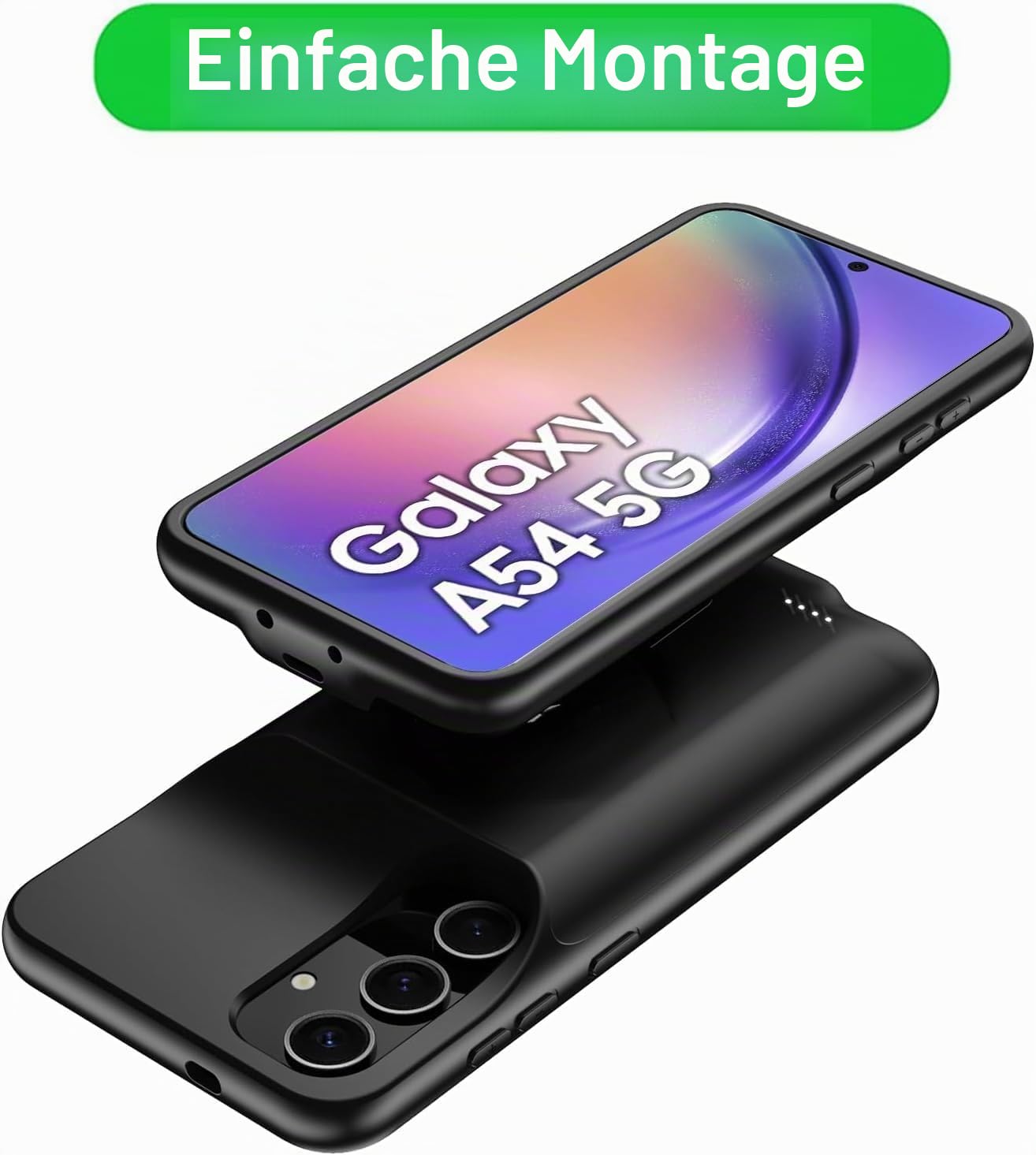 Schutzhülle für Samsung Galaxy A54, 7000 mAh, wiederaufladbares Ladegerät, dünne und tragbare Schutzhülle für Handyakku