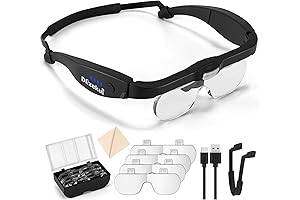 Rechargeable Magnifying Glasses Head Magnifier, Magnifying Glass with Light, Lighted Magnifying Glass...