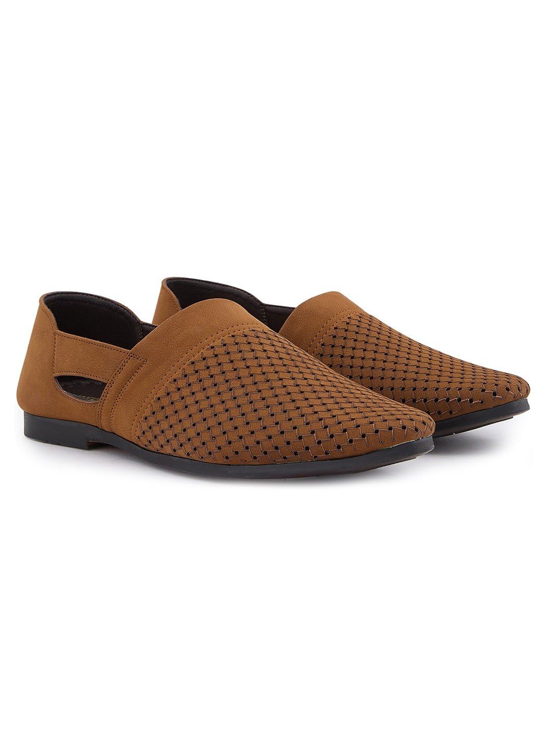 Mens Laser Cut Suede Casual Slip Ons-image-34